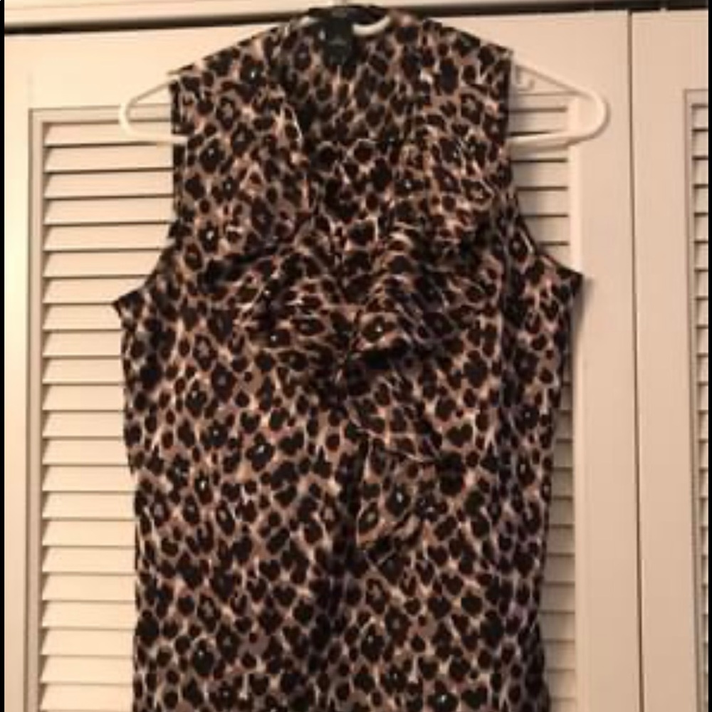Ann Taylor Leopard Print Dress Tank-Shirt & Skirt